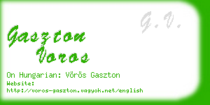 gaszton voros business card