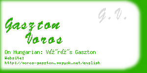 gaszton voros business card